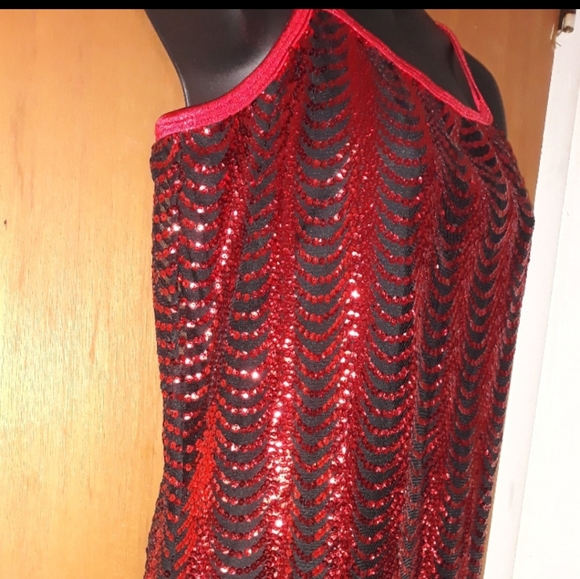 1920's red ♥️ vintage sequins inspired dress - Picture 3 of 6